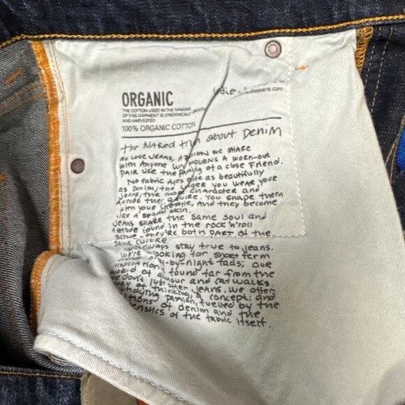 Nudie Jeans Co. Men 32x32 Lean Dean Slim Dark Worn Navy Blue Made in Italy READ - Picture 8 of 11